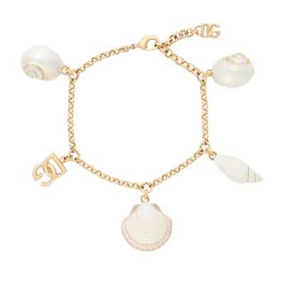 Dolce & Gabbana DG logo and shell charms bracelet