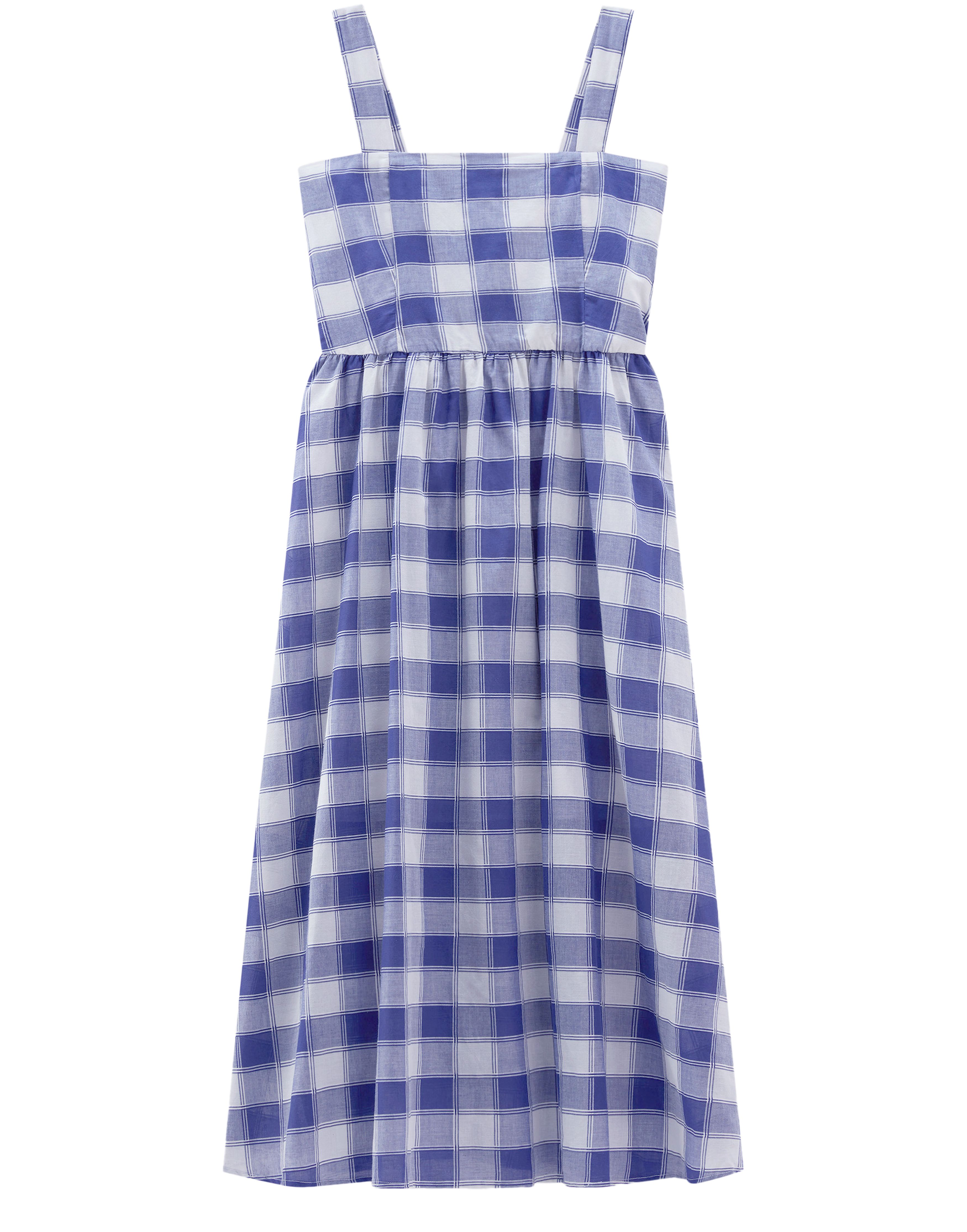 Woolrich Long dress in pure cotton checked voile