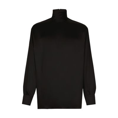 Dolce & Gabbana Loose silk turtleneck with cuffs