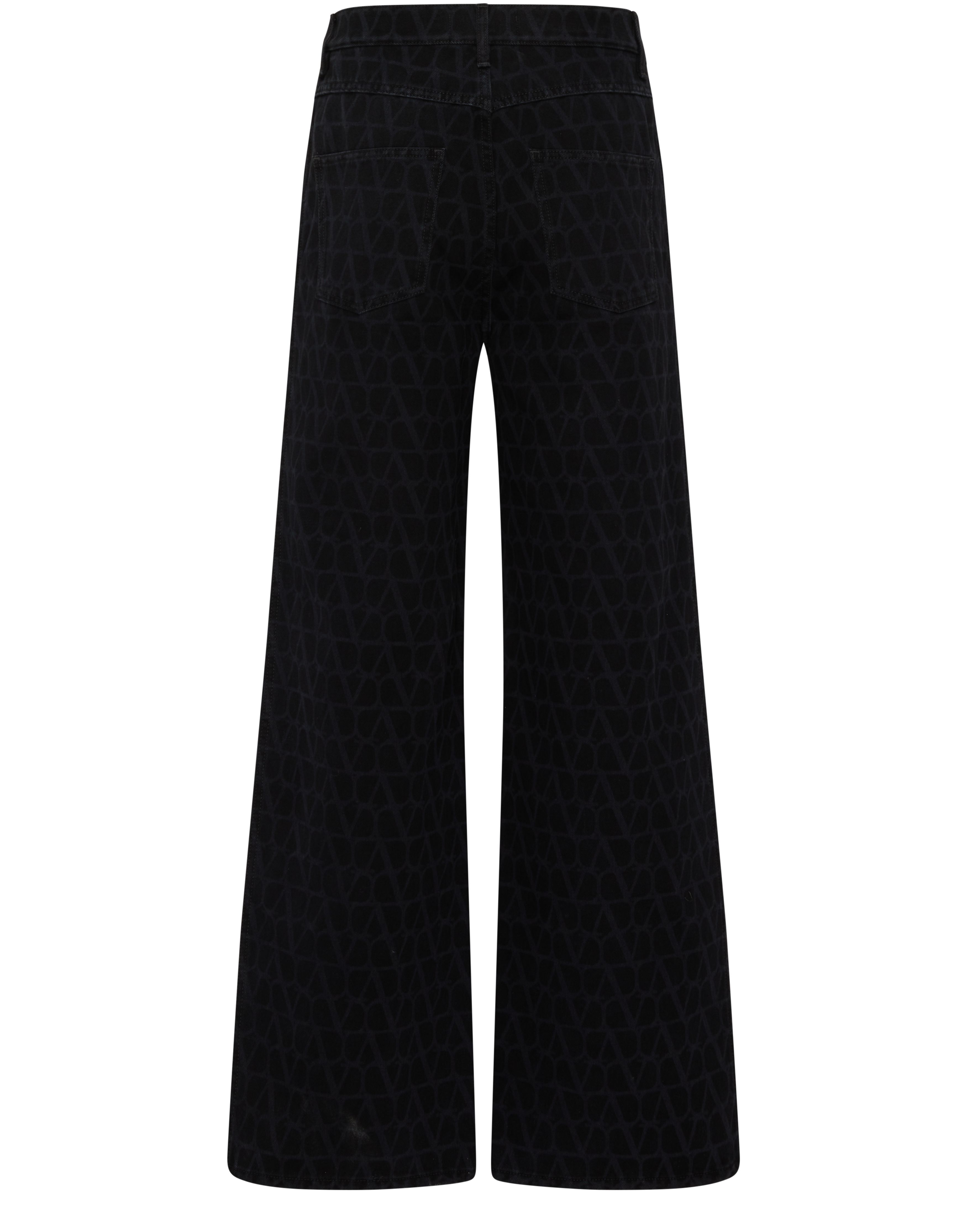 VALENTINO GARAVANI Denim trousers with iconograph canvas print