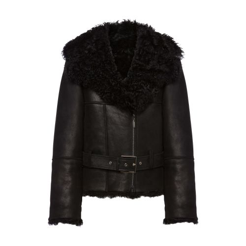 Alberta Ferretti Double-sided curly sheepskin coat