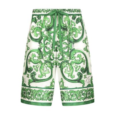 Dolce & Gabbana Majolica-print silk jogging shorts