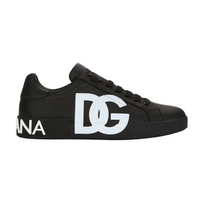 Dolce & Gabbana Calfskin nappa Portofino sneakers with DG logo print