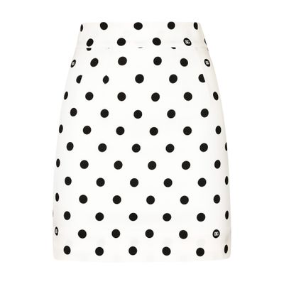 Dolce & Gabbana Polka-dot print short charmeuse skirt