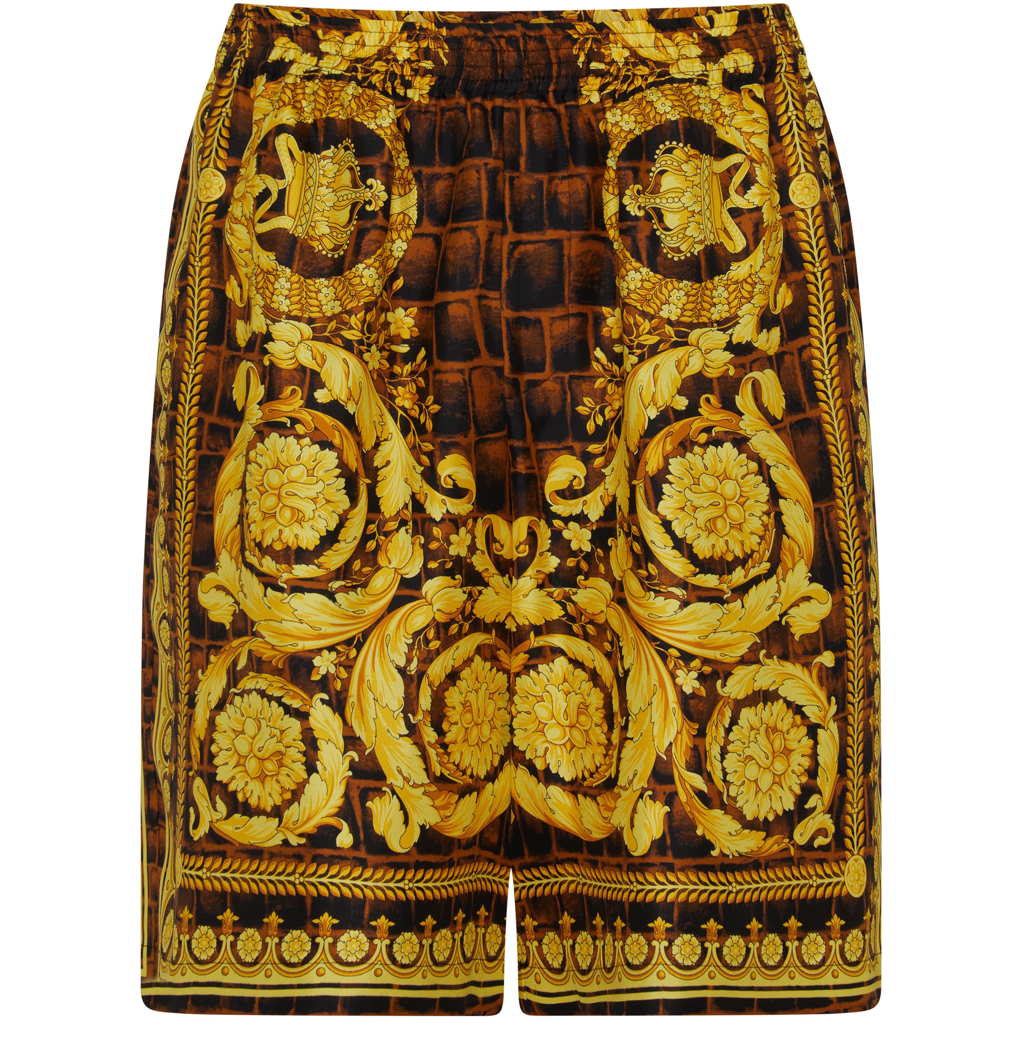 Versace Baroccodile silk shorts