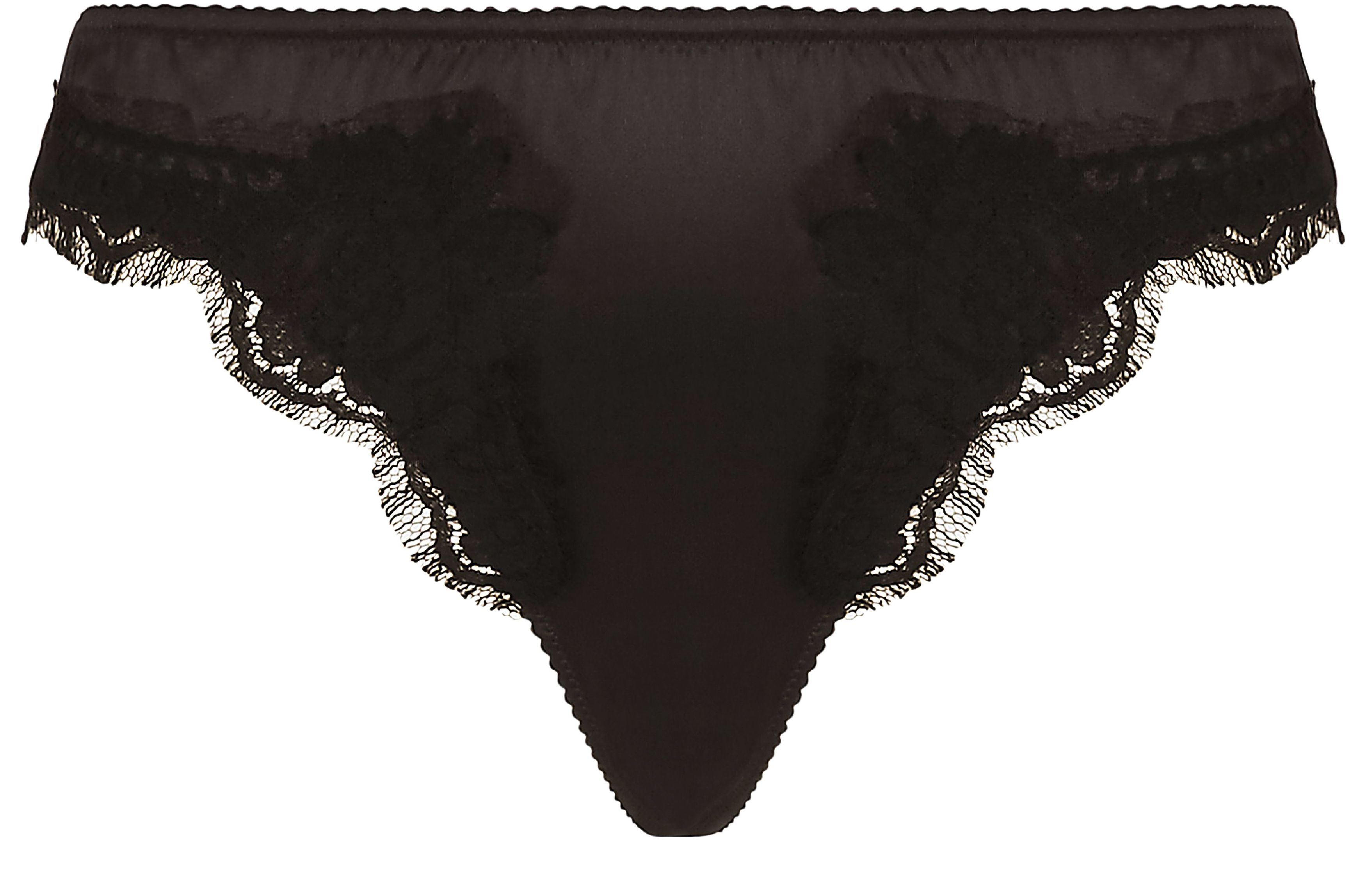 Dolce & Gabbana Satin thong with lace detailing