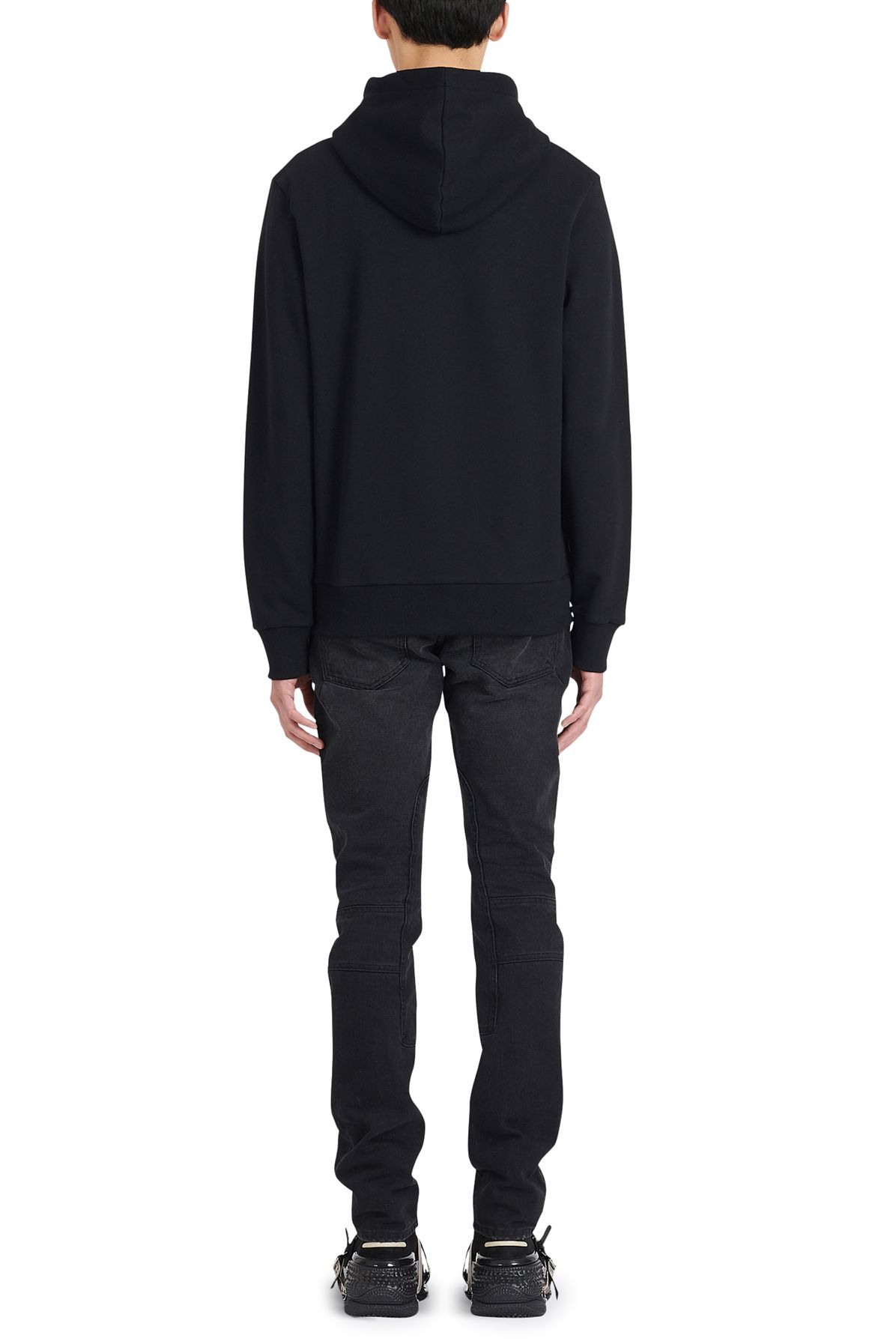 Balmain Eco-designed cotton sweatshirt with small flocked Balmain logo