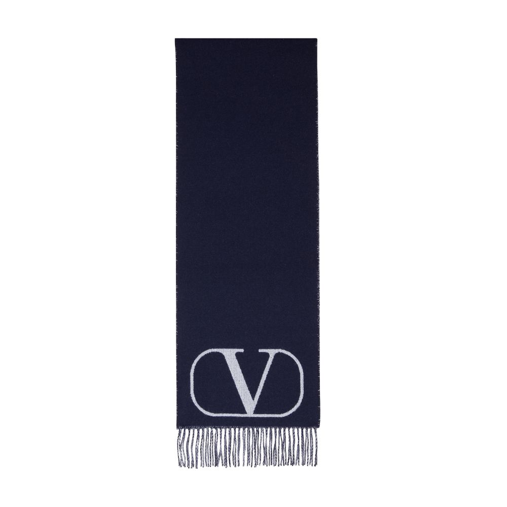 VALENTINO GARAVANI Vlogo Signature wool and cashmere jacquard scarf