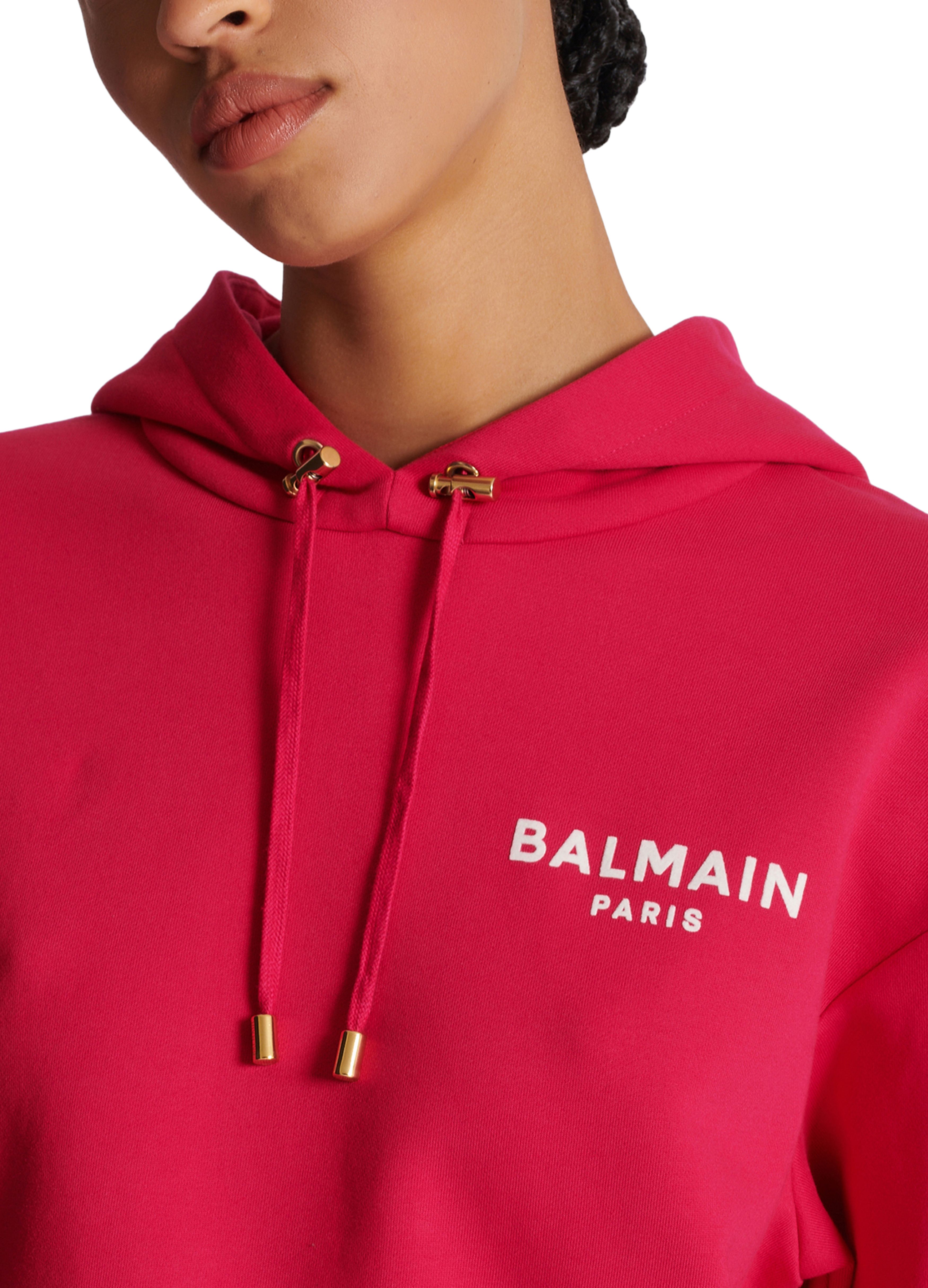 Balmain Eco-designed cotton sweatshirt with flocked Balmain logo