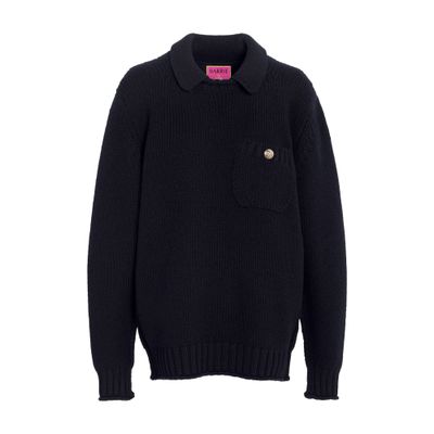 Barrie Chunky cashmere jumper with polo shirt collar