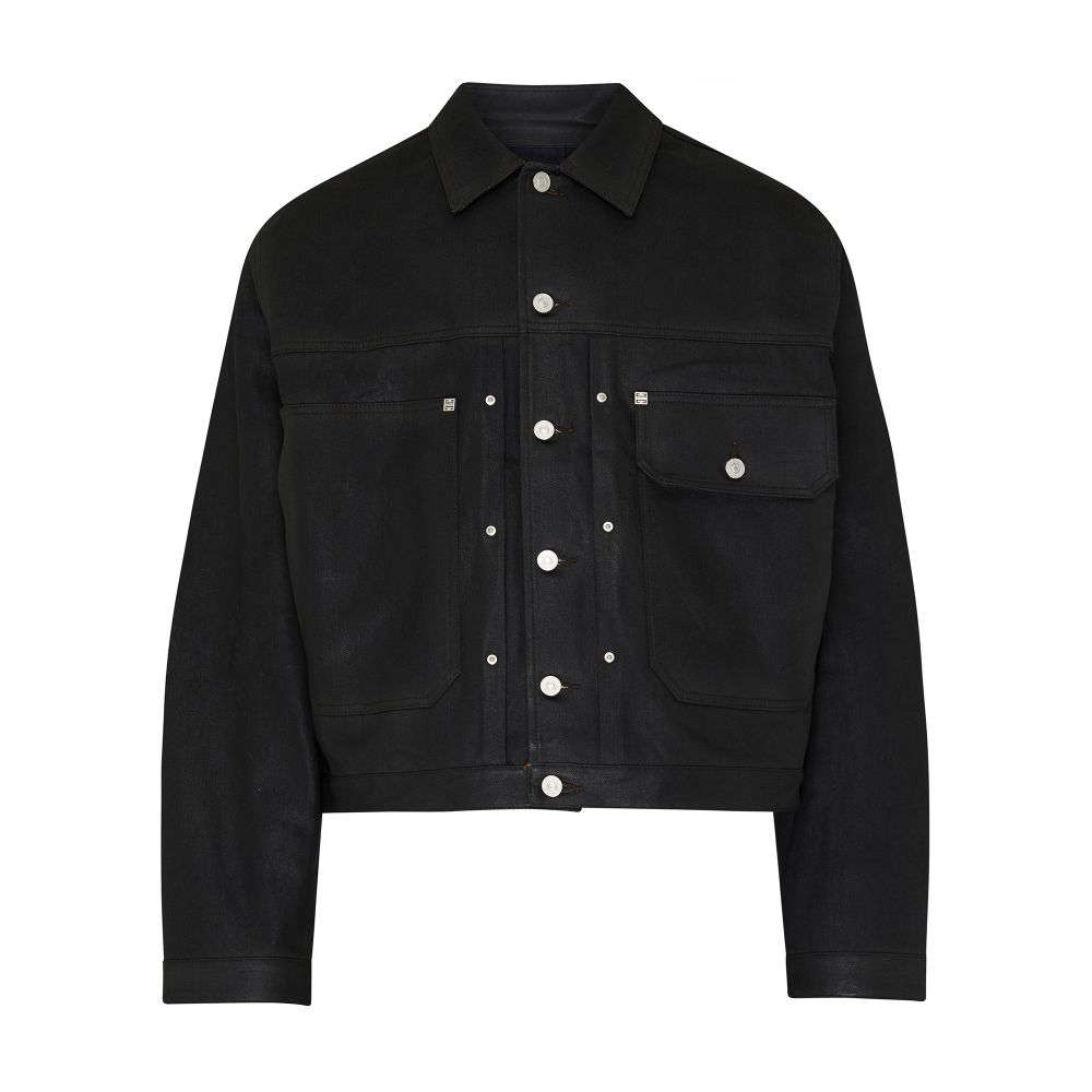 Givenchy Pleated and snapped denim jacket