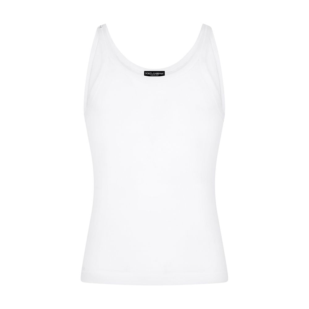 Dolce & Gabbana Fine-rib cotton jersey singlet