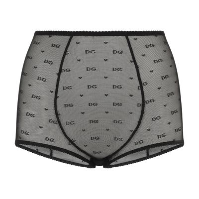 Dolce & Gabbana High-waisted jacquard tulle panties