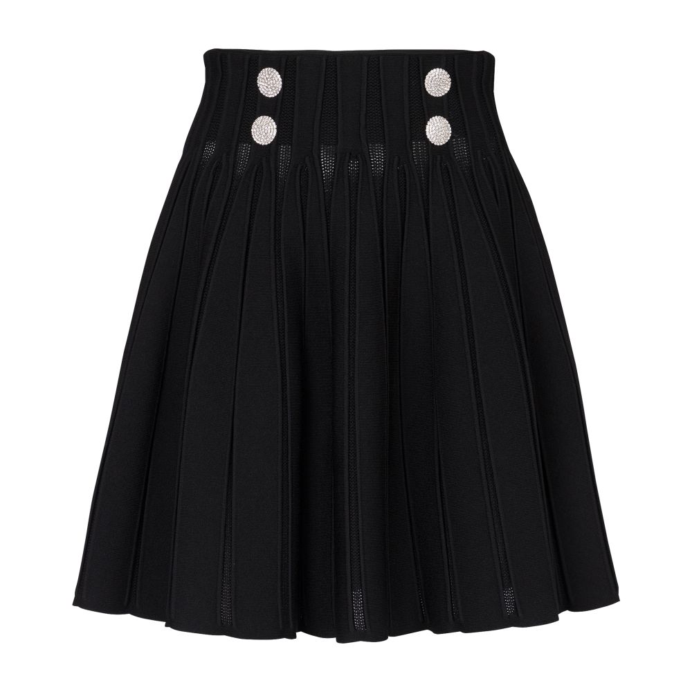 Balmain Ribbed Knit Skater Skirt