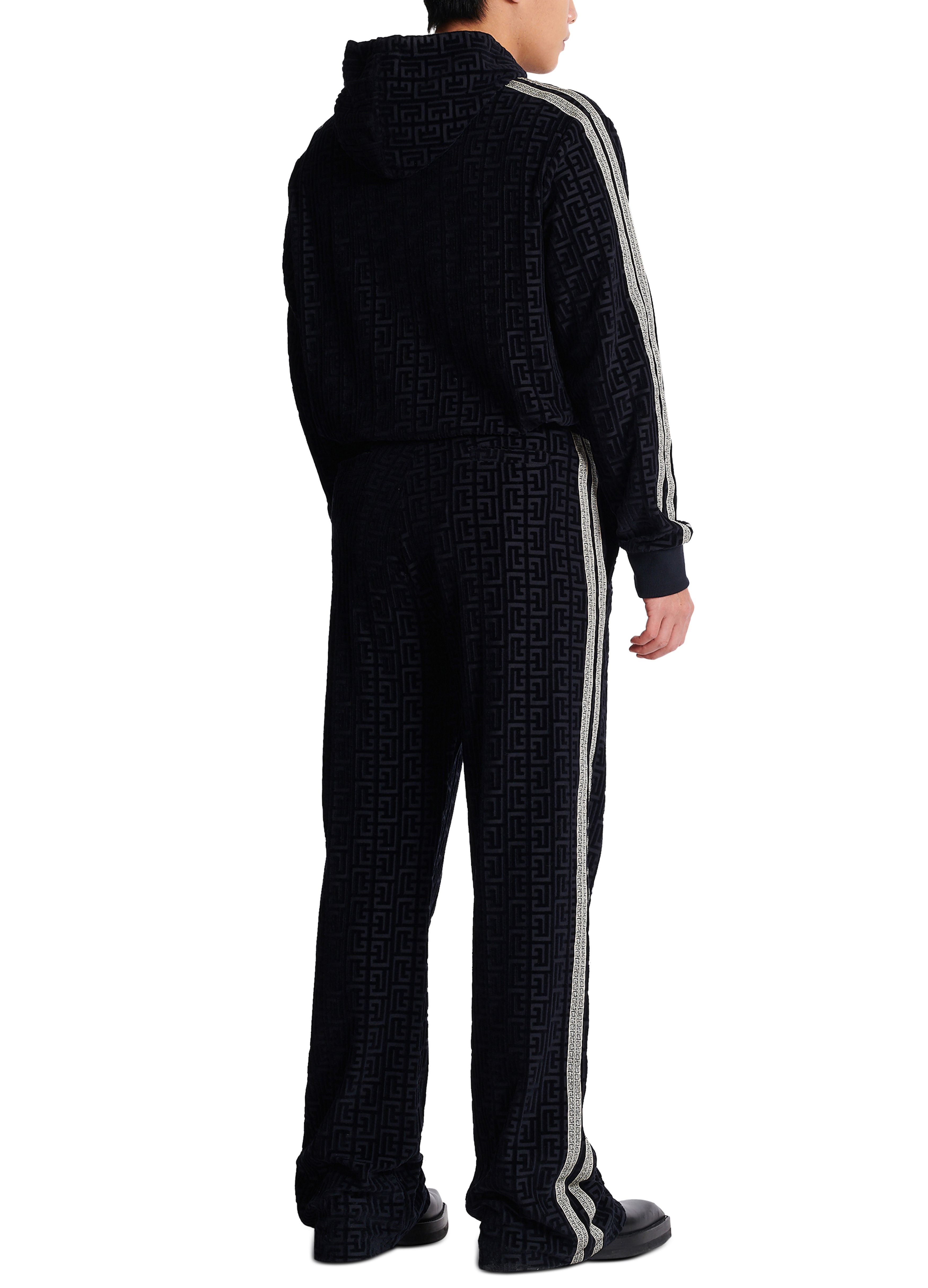 Balmain Monogrammed velvet jogging suit