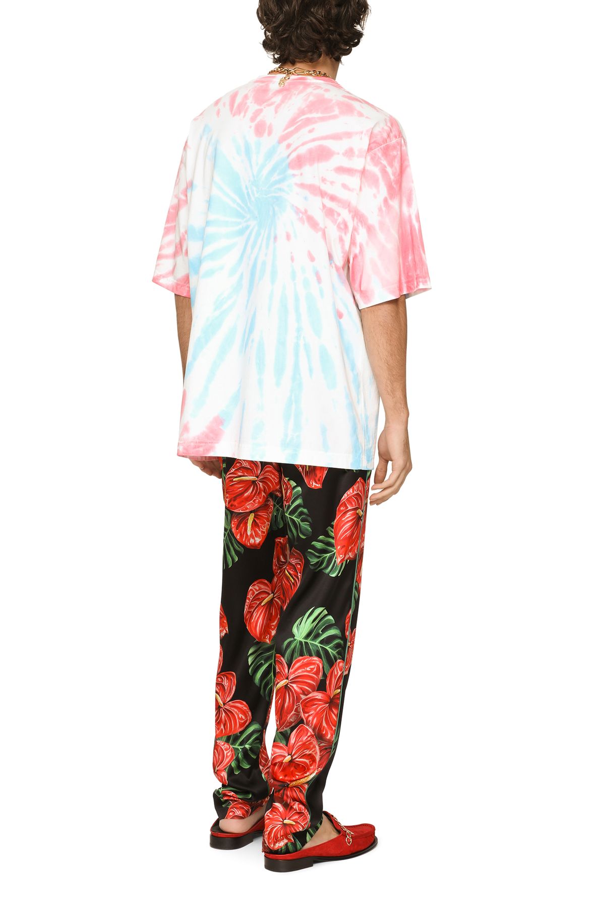 Dolce & Gabbana Tie-dye cotton T-shirt with print