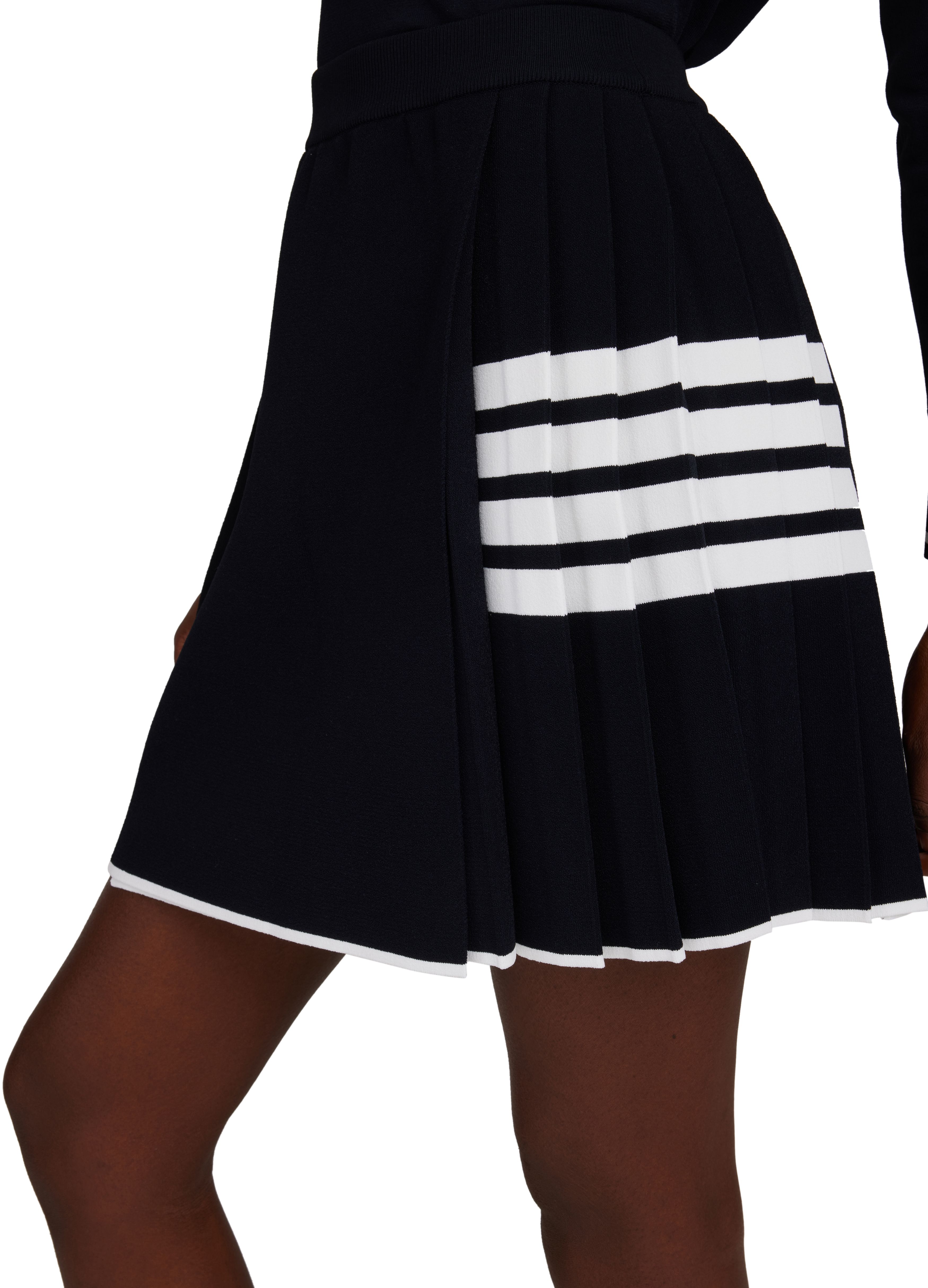 Thom Browne 4 Bar Pleated Mini Wrap Skirt