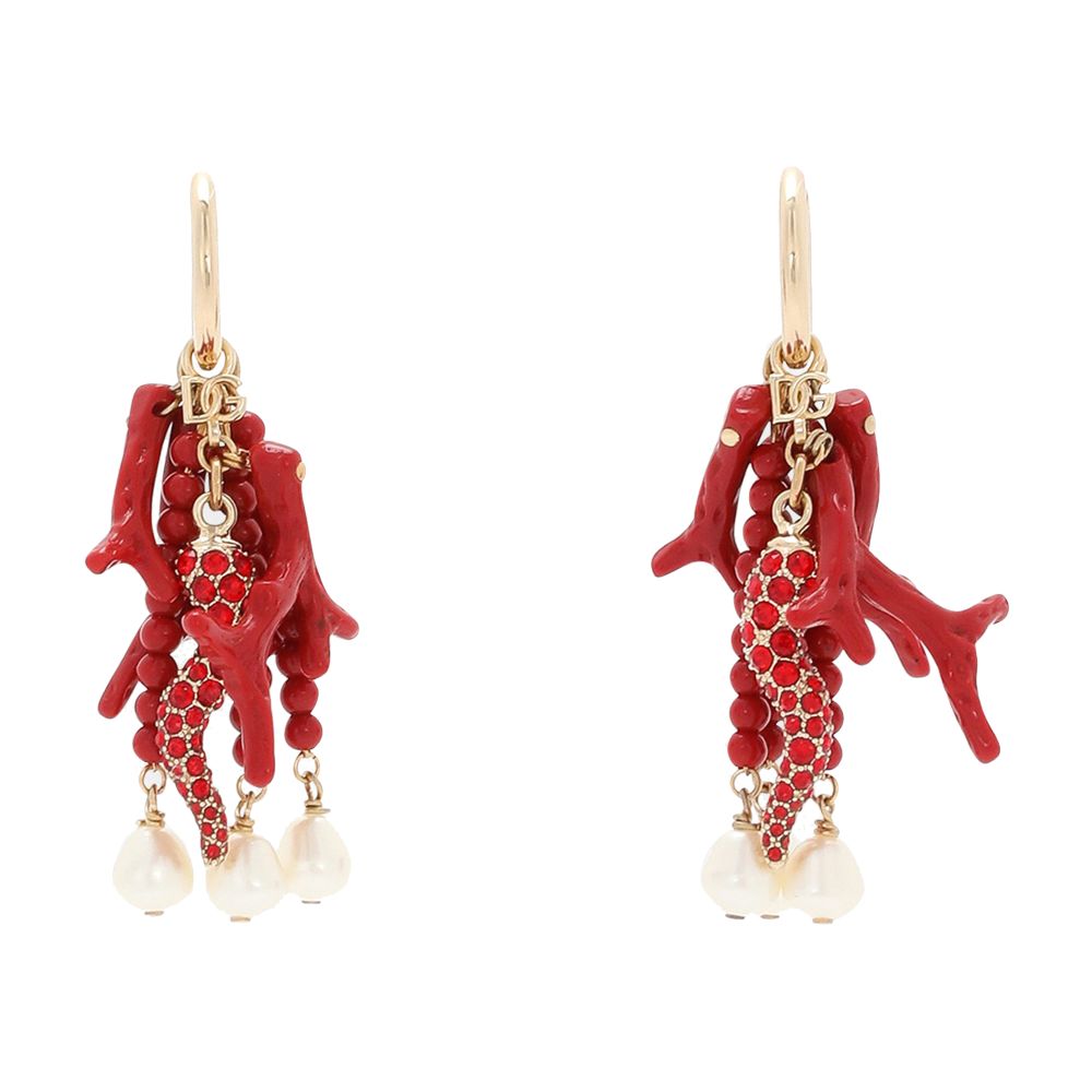 Dolce & Gabbana Horn, corals and pearls earrings