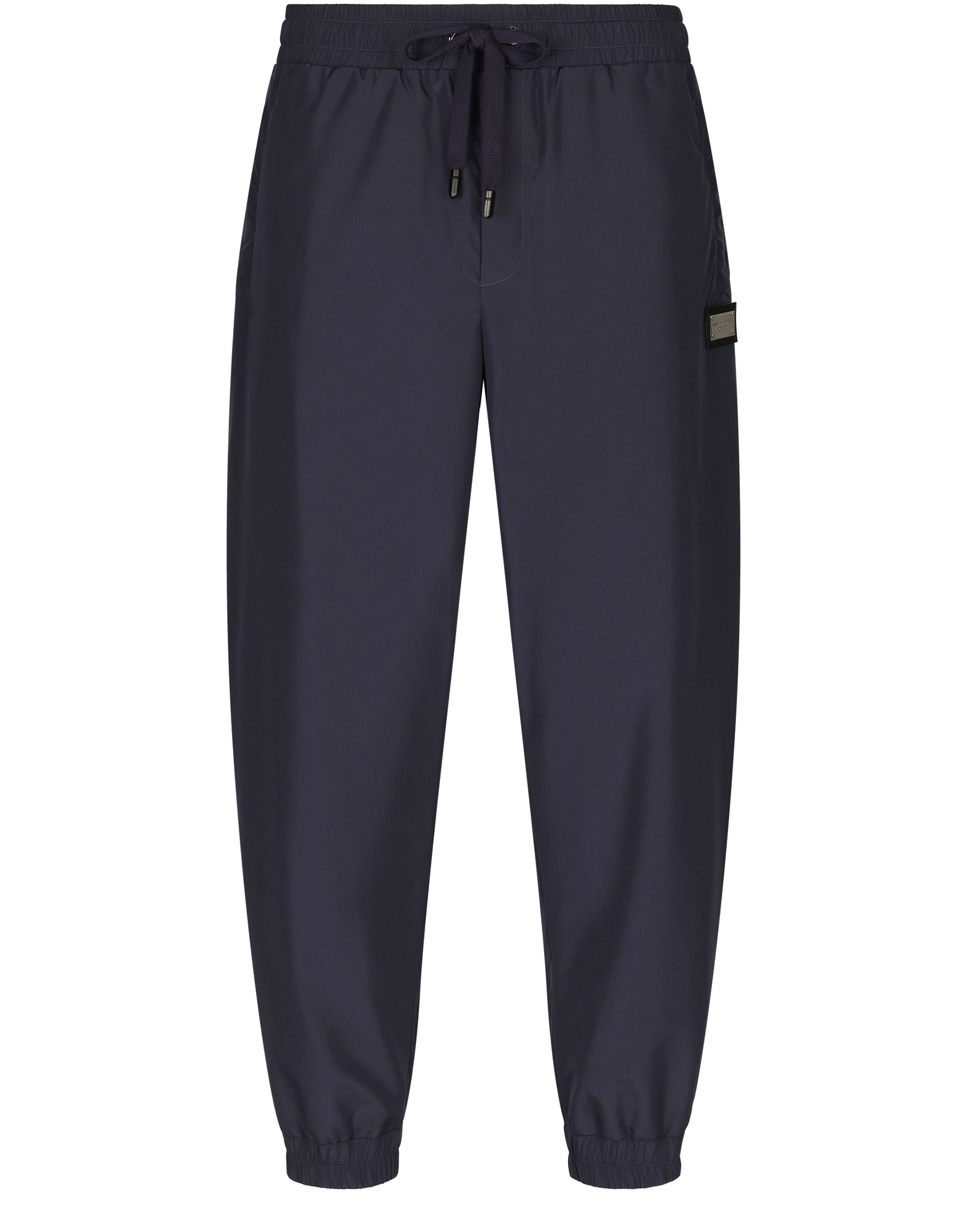 Dolce & Gabbana Nylon Jogging Pants with Logo Plaque