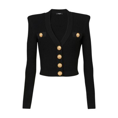 Balmain Cropped knit cardigan with