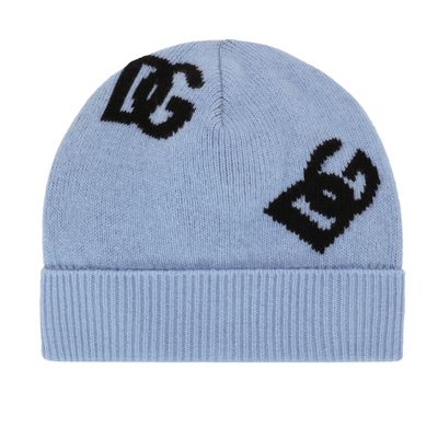 Dolce & Gabbana Wool jacquard hat with DG logo