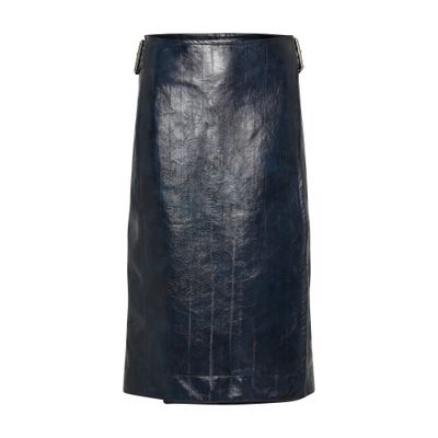 Bottega Veneta Embossed Leather Midi Skirt