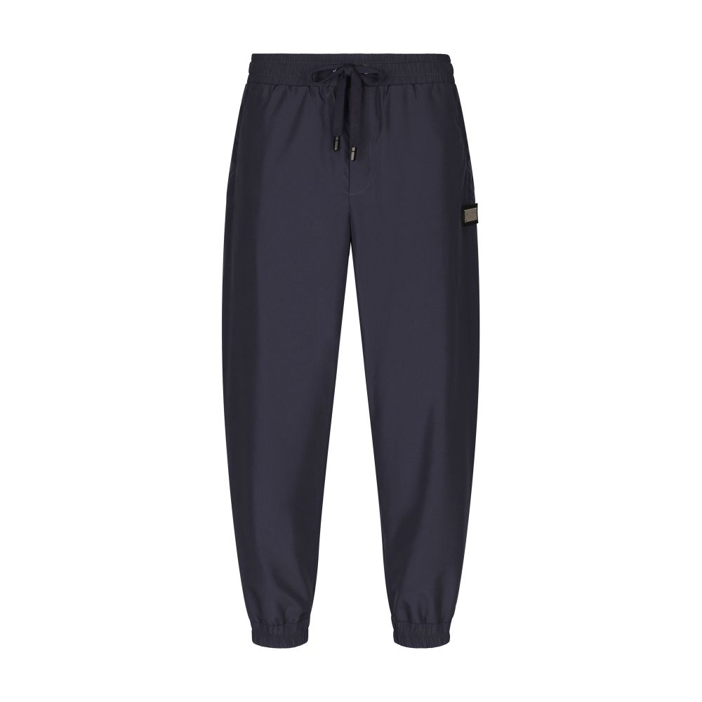 Dolce & Gabbana Nylon Jogging Pants with Logo Plaque