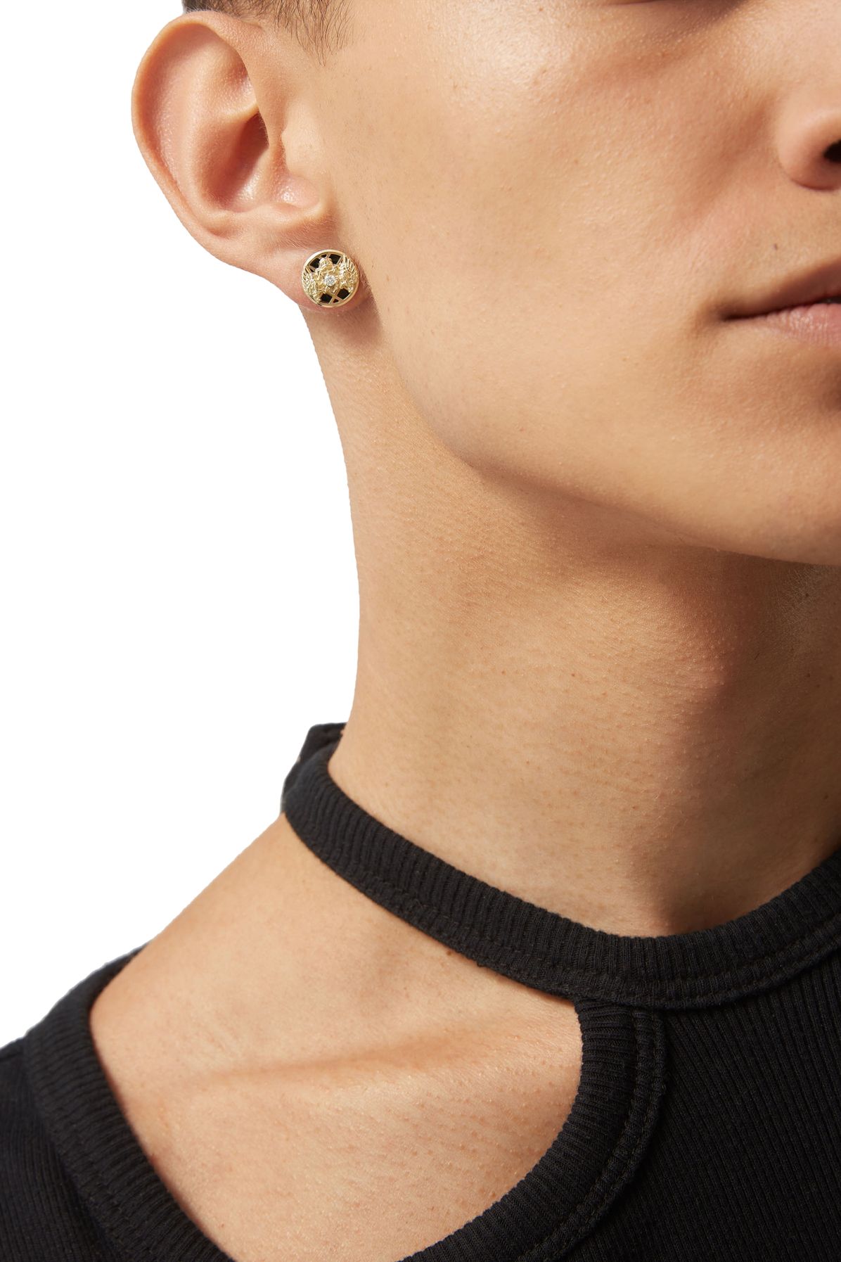 Balmain EMBLEM SINGLE STUD EARRING