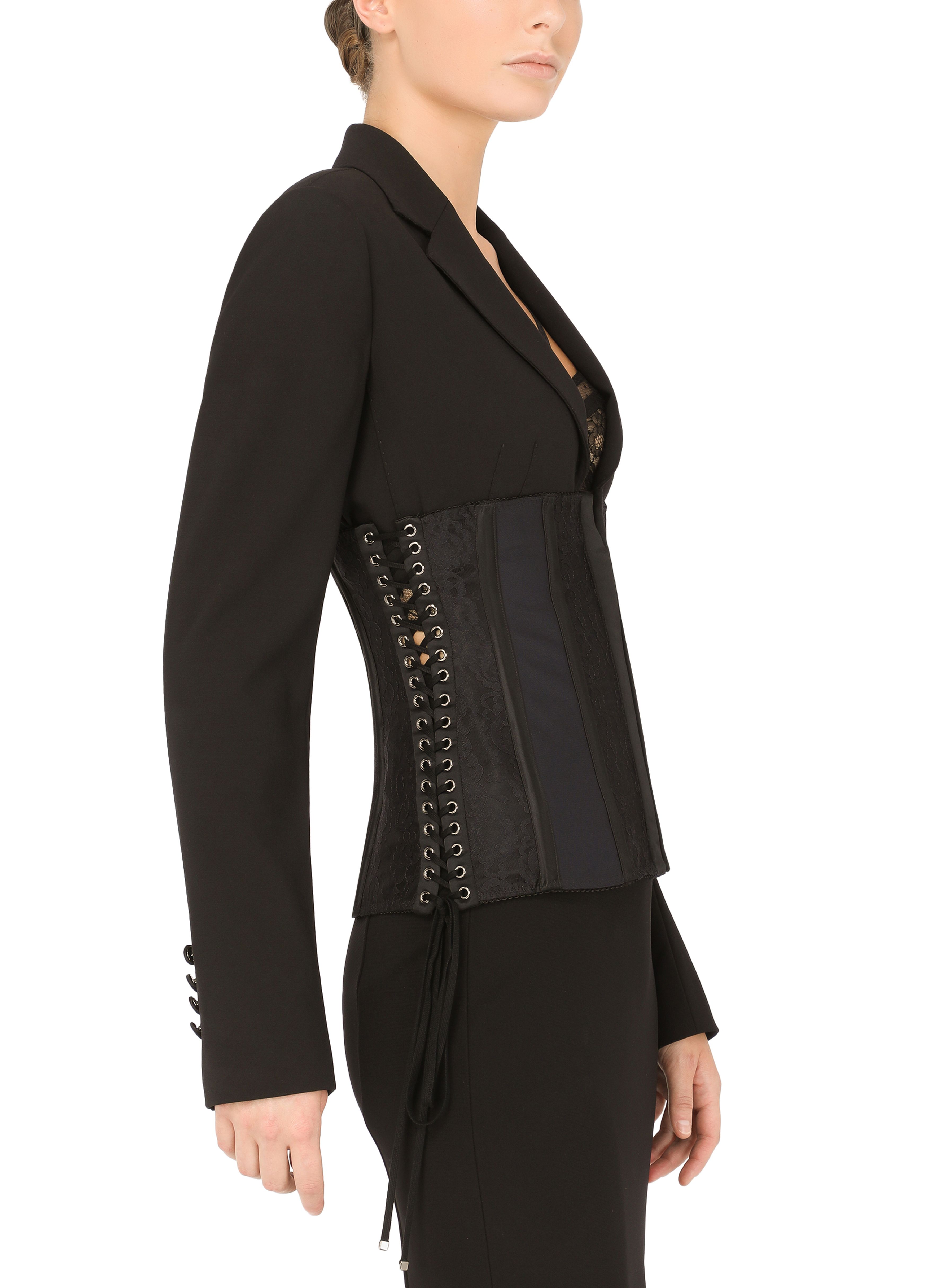 Dolce & Gabbana Woolen bustier jacket with lacing