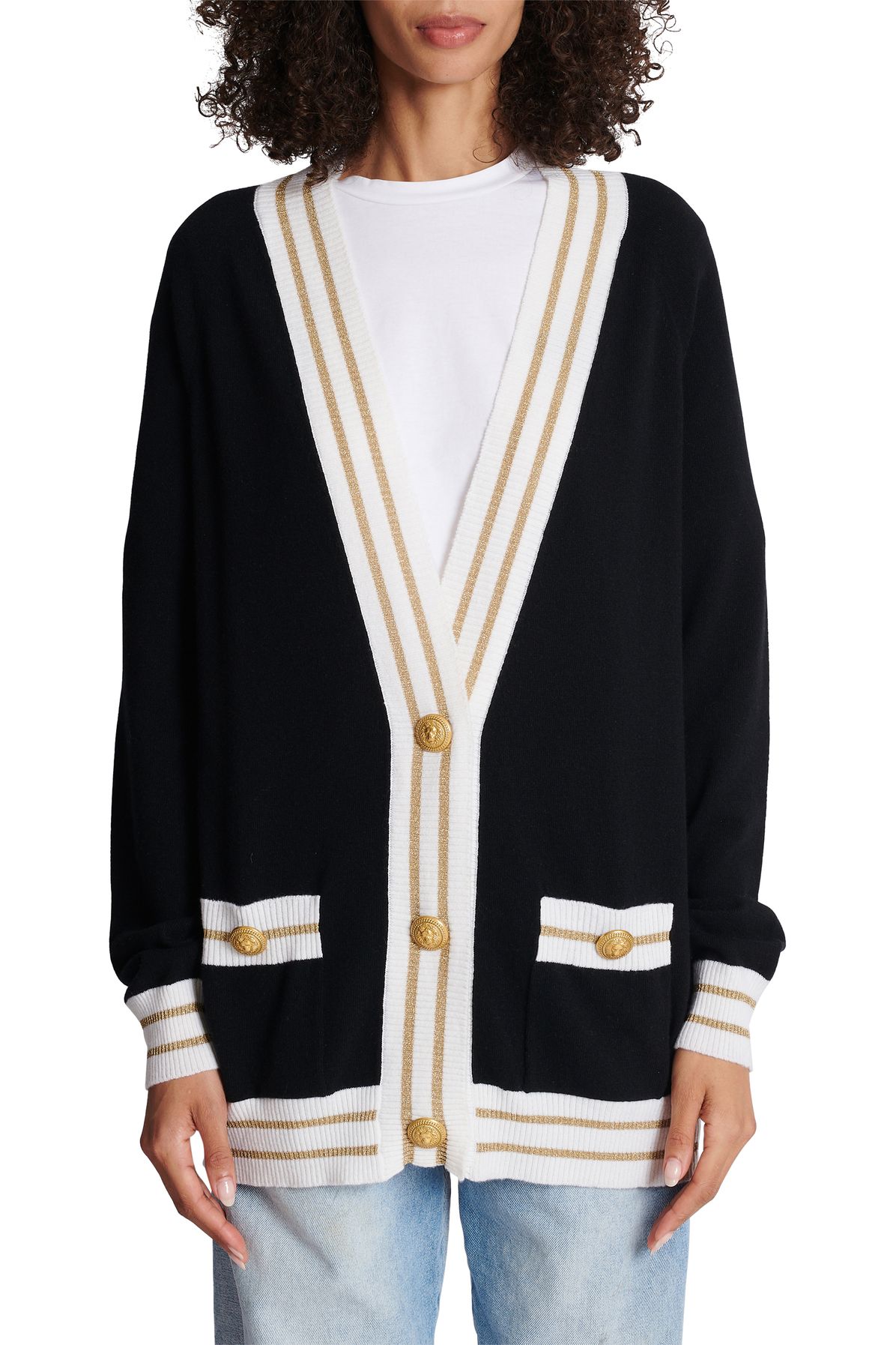 Balmain Cashmere cardigan with Balmain logo