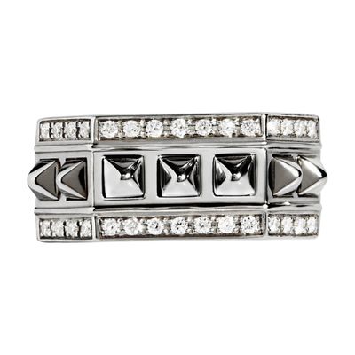  Rockaway 1 row picots diamond & silver ring