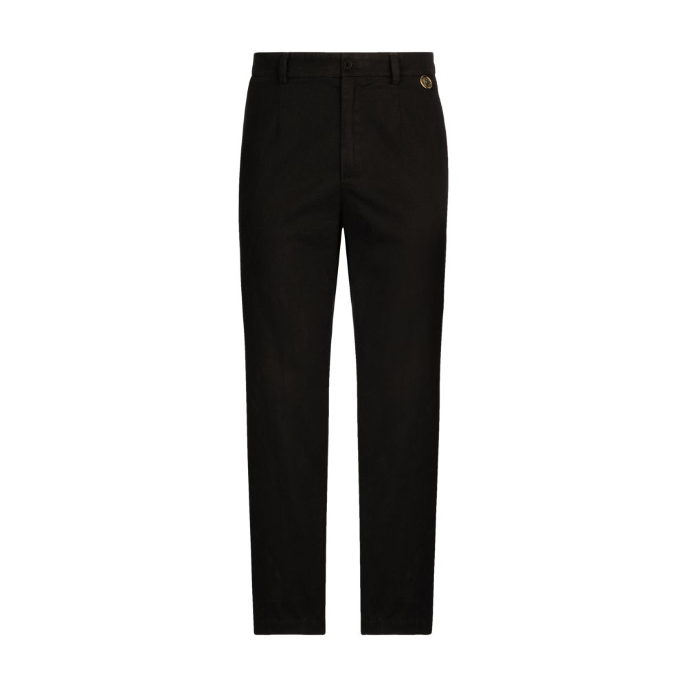 Dolce & Gabbana Cotton Gabardine Pants with Coin Detail