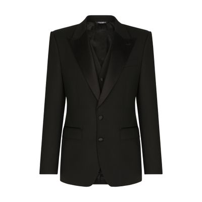 Dolce & Gabbana Three-piece Sicilia-fit suit in stretch wool