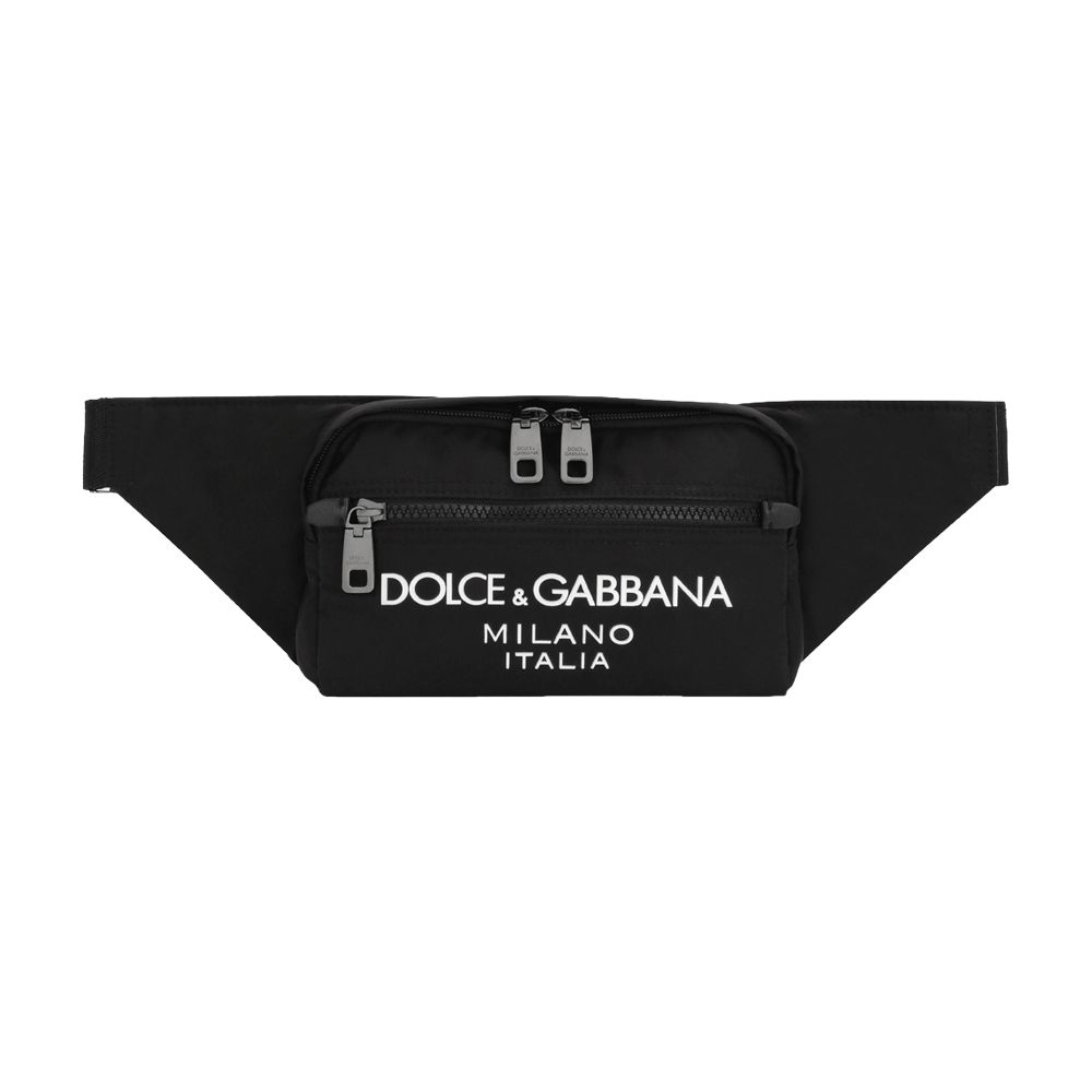 Dolce & Gabbana Small belt bag with rubberized logo