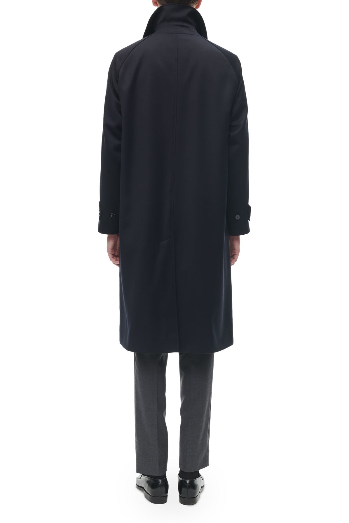  Wool raincoat with shirt collar