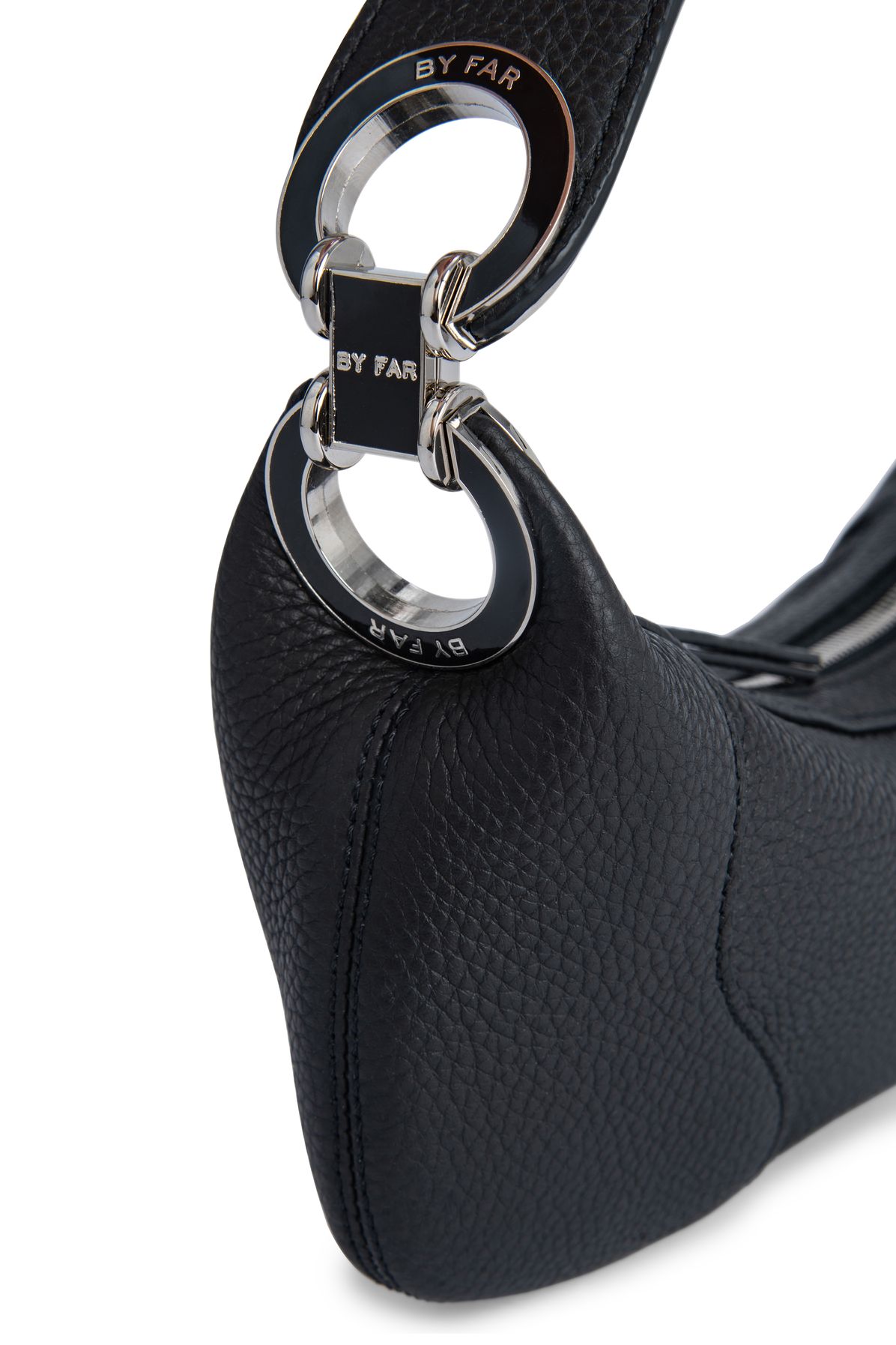 BY FAR Mini Amira Flat Grain Leather Shoulder Bag