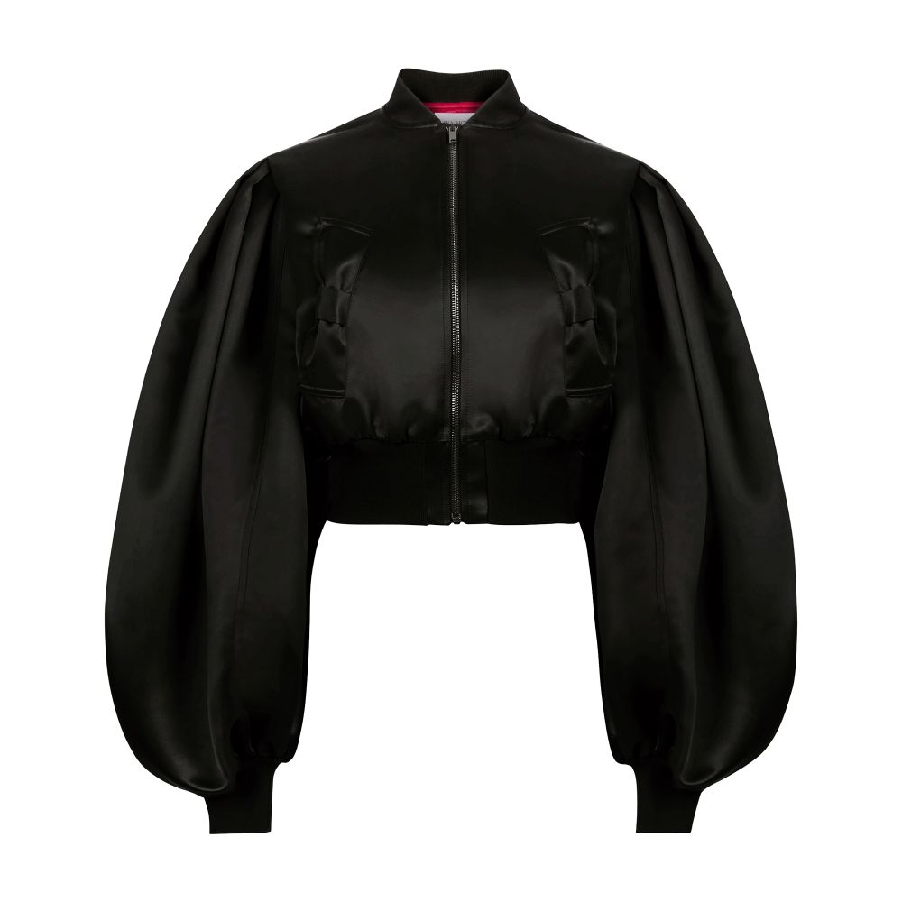 Nina Ricci Satin cropped bomber