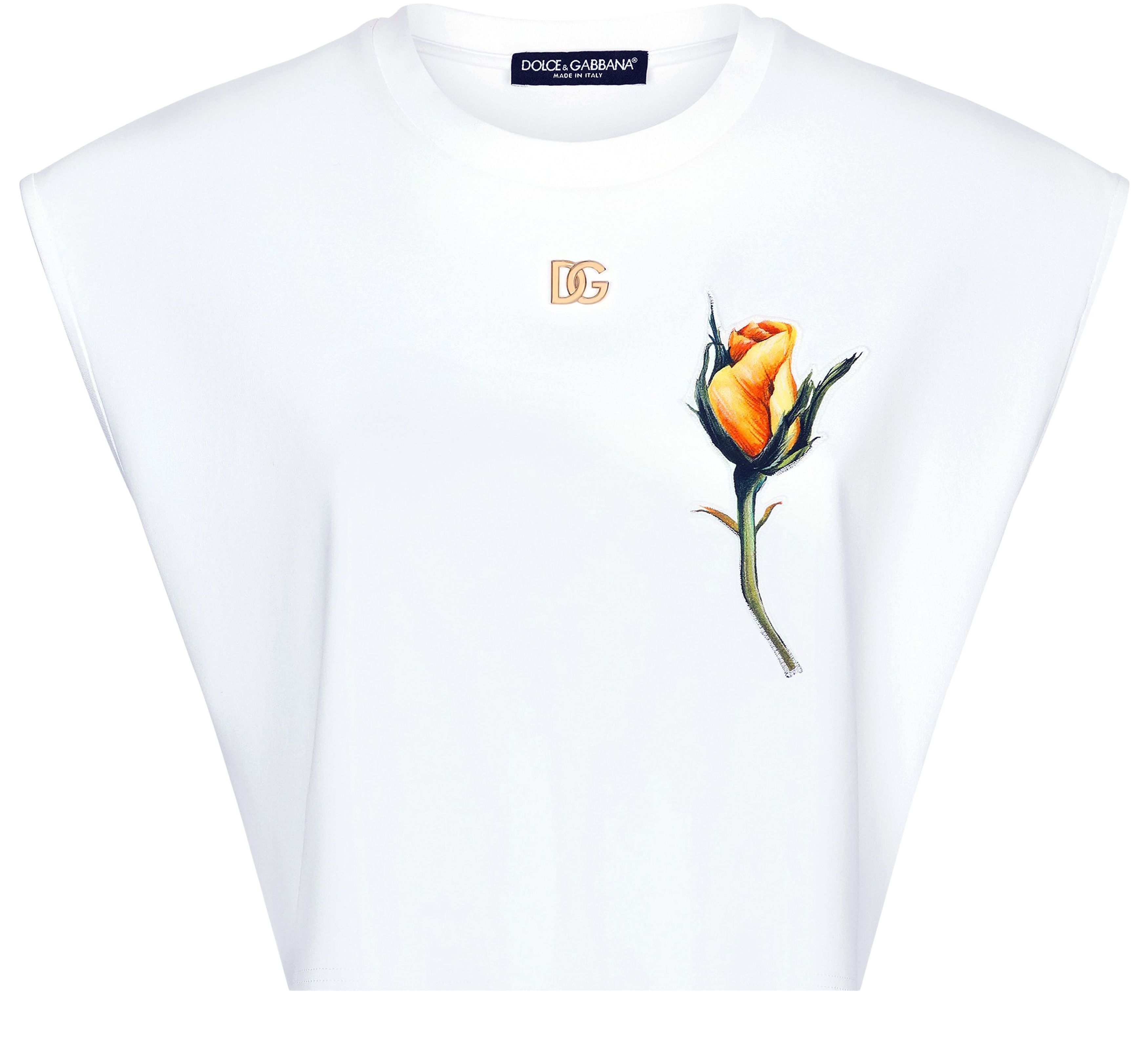 Dolce & Gabbana Cropped jersey t-shirt with DG logo