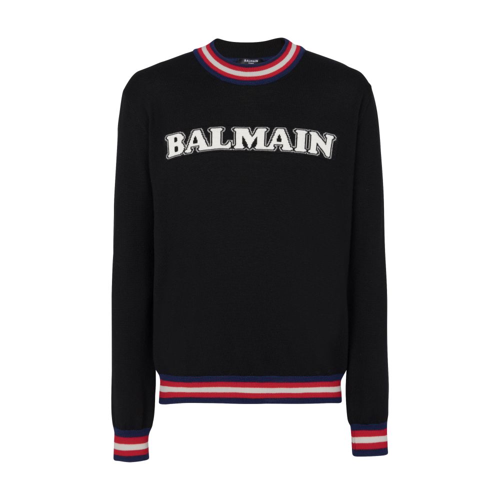 Balmain Retro Balmain Jumper In Fine Merino Knit