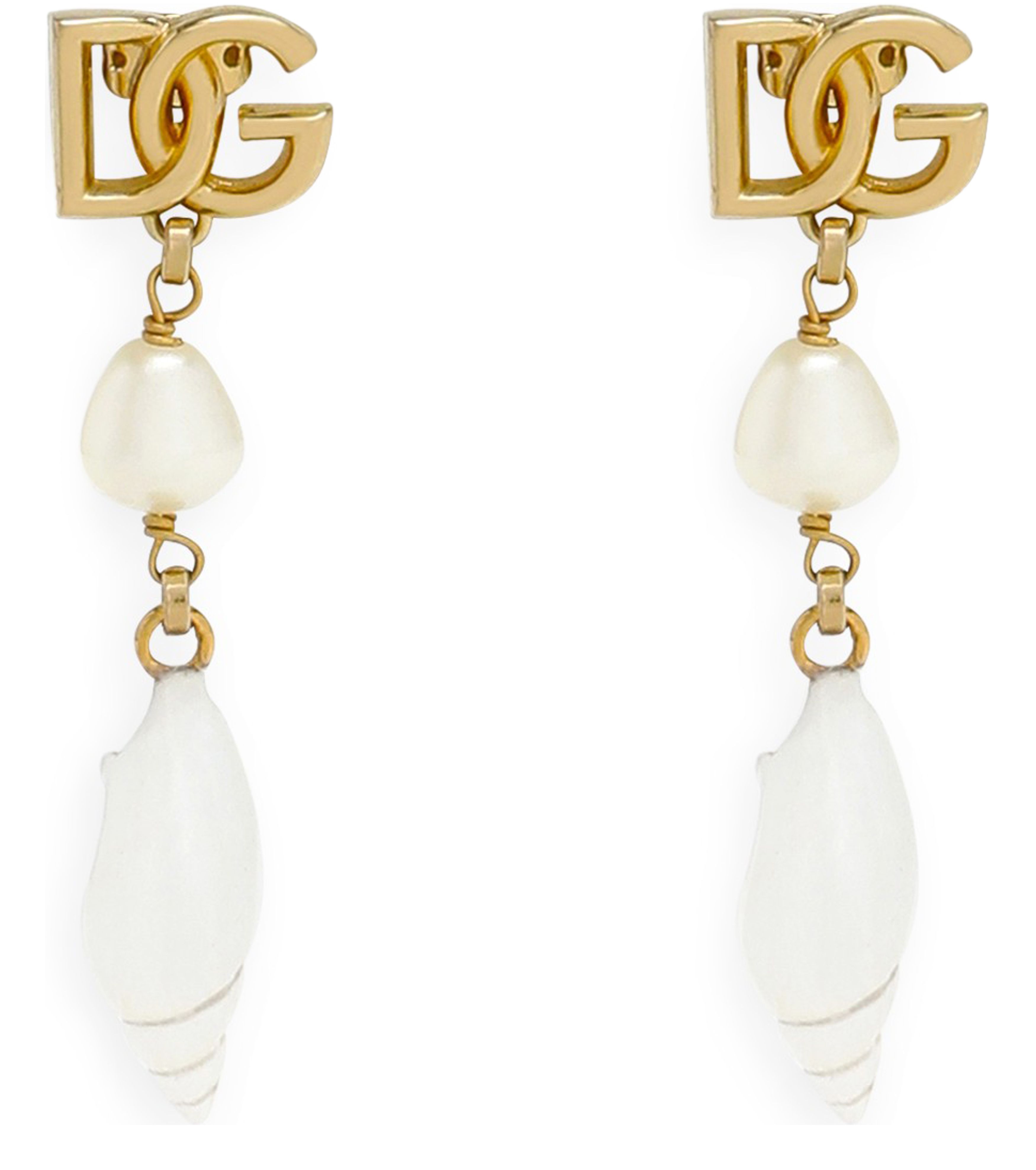 Dolce & Gabbana Earrings with DG logo and shell