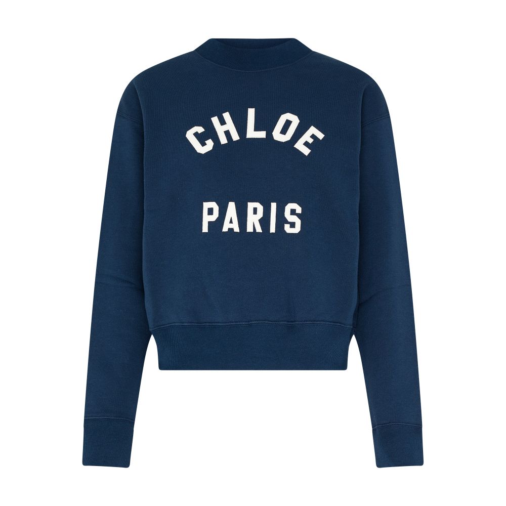 Chloé Mockneck cotton sweatshirt with logo