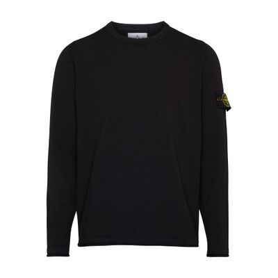 Stone Island Round neck sweater with logo patch