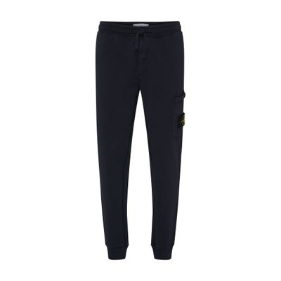 Stone Island Fleece pants with logo patch