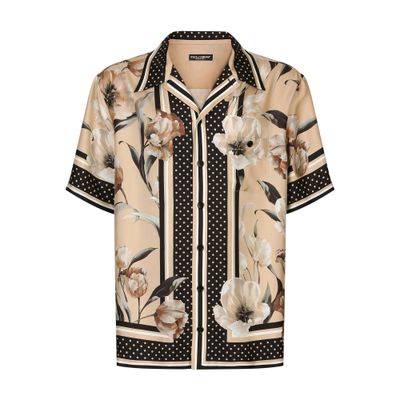 Dolce & Gabbana Floral silk twill Hawaiian shirt