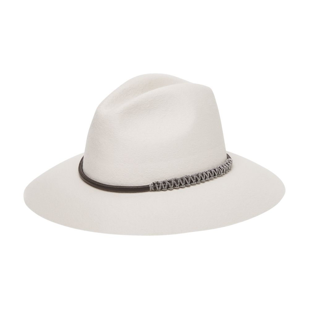 Brunello Cucinelli Felt fedora with monili