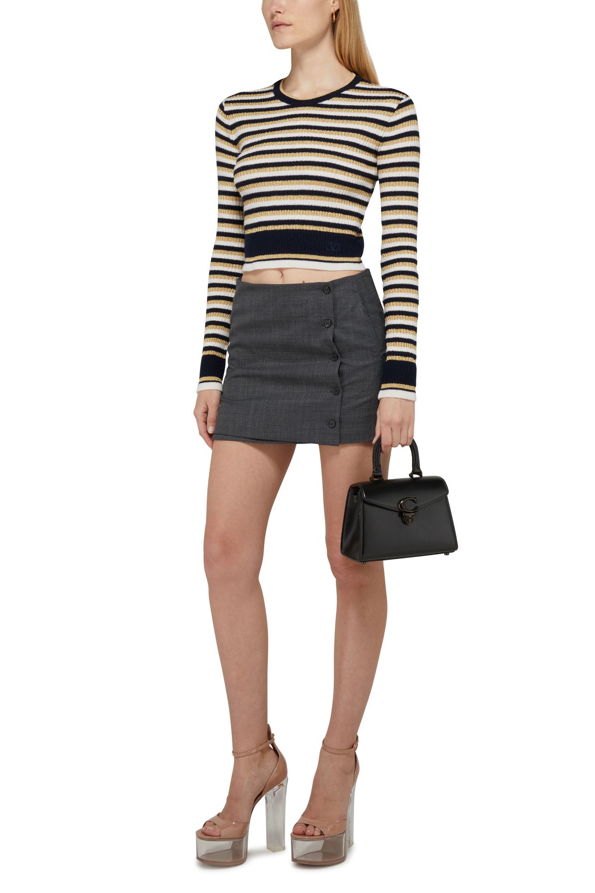 VALENTINO GARAVANI Short striped sweater