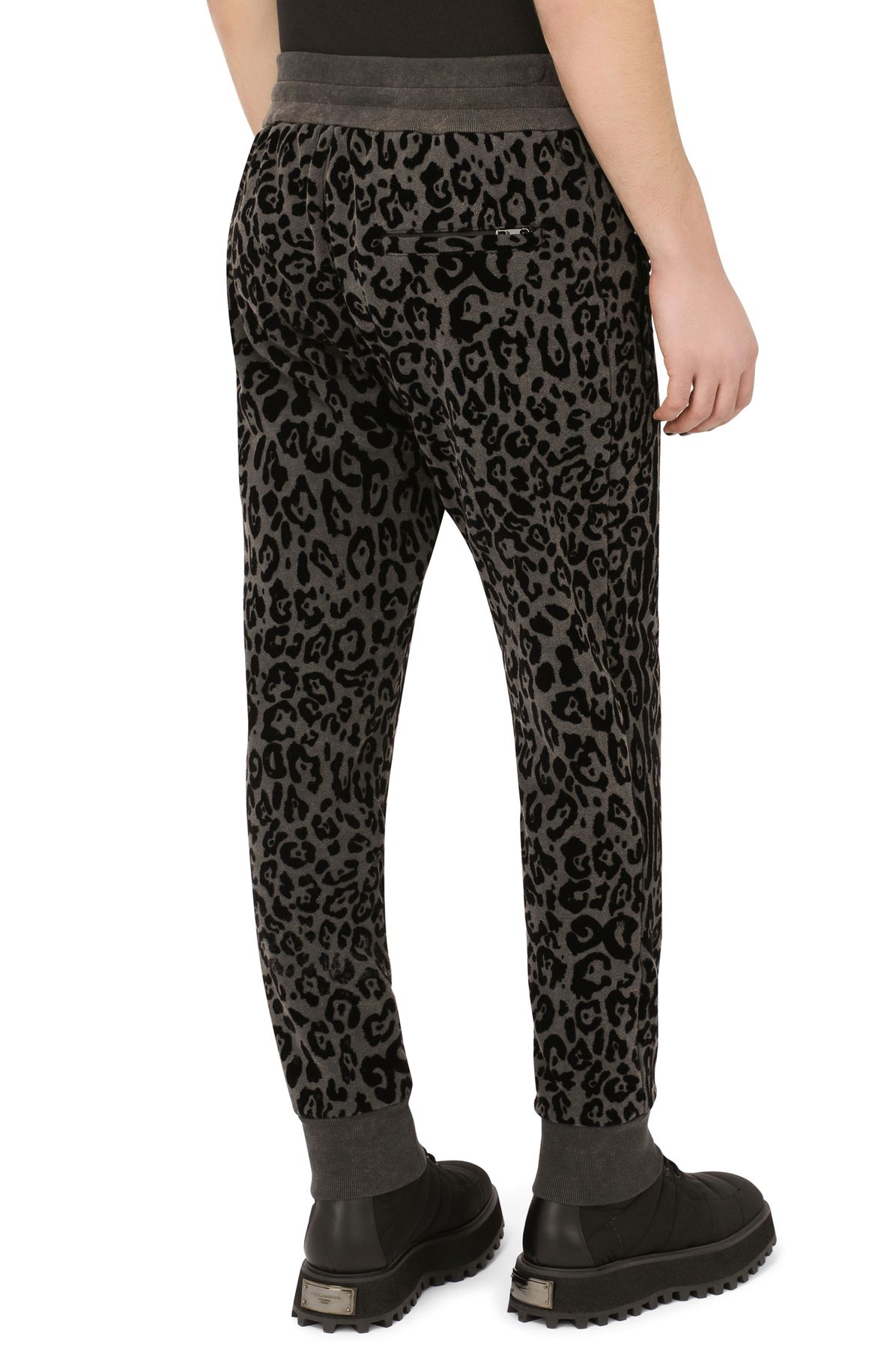 Dolce & Gabbana Jogging pants with flocked leopard print