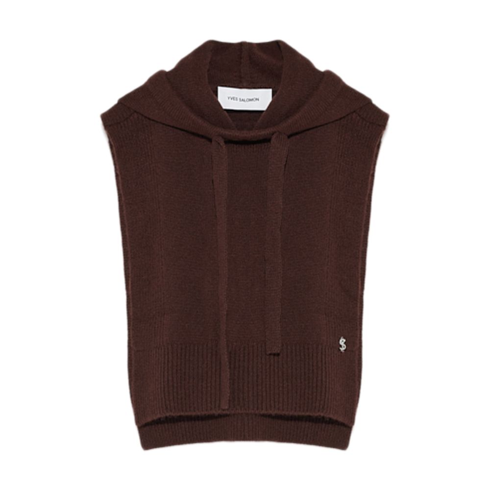 Yves Salomon Hooded knitted bib