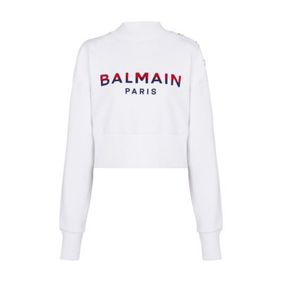 Balmain Balmain Paris flocked short sweatshirt