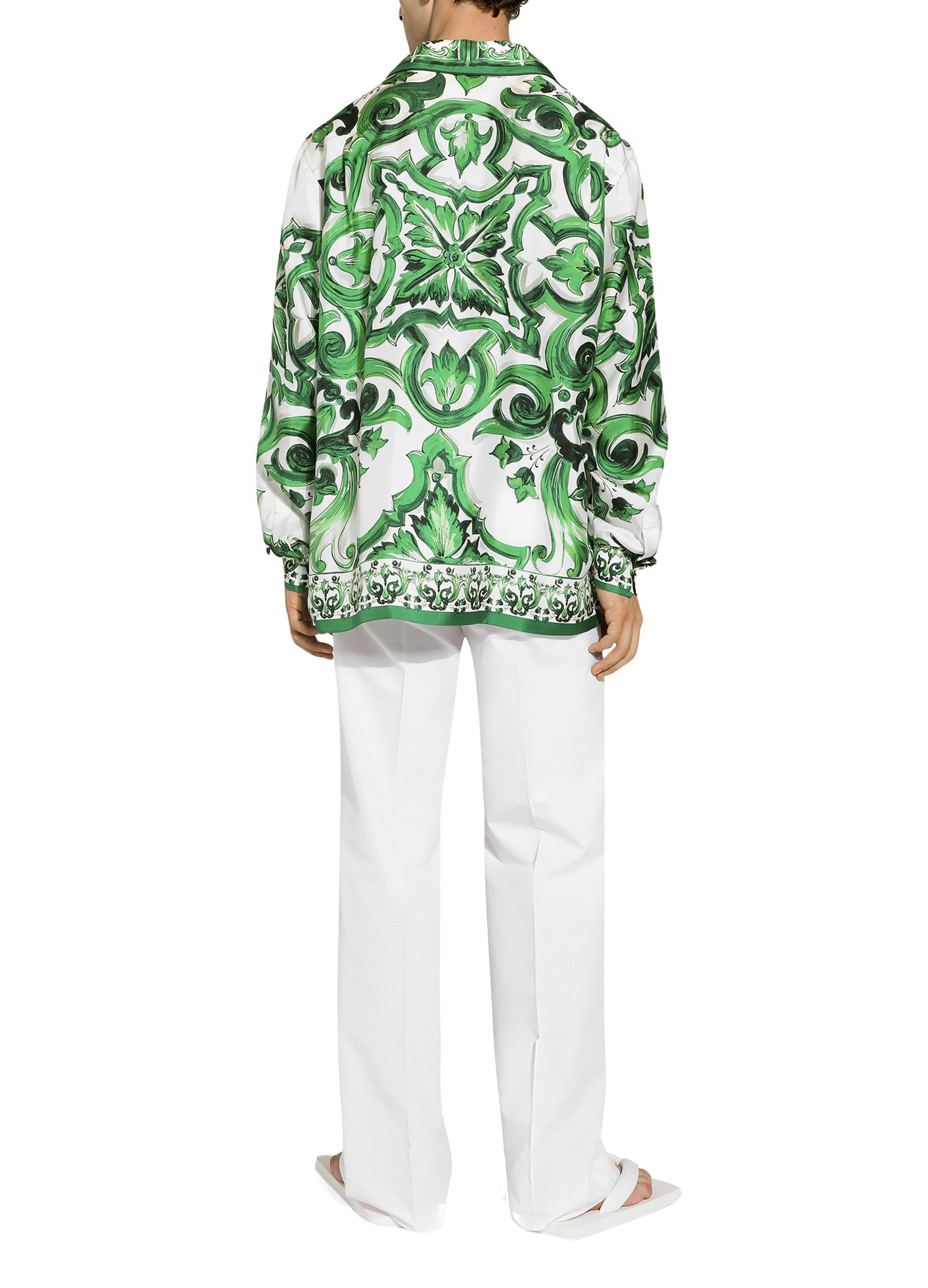 Dolce & Gabbana Majolica print silk twill shirt